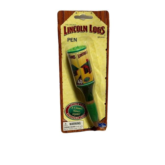 NEW Vintage 2002 Hasbro Miniature Lincoln Logs Brand Pen 40 Pieces Sealed - Picture 1 of 3